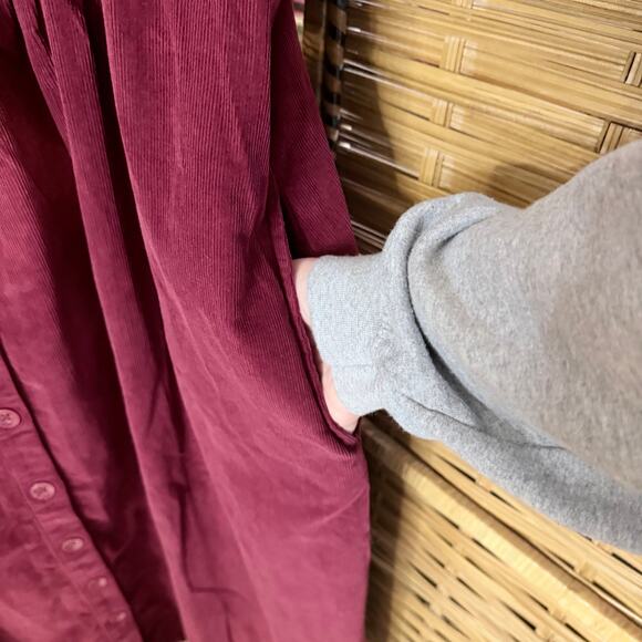 Vermont Country Store Burgundy Corduroy Shirt Dress Plus Size 2X NWOT modest - Picture 8 of 9